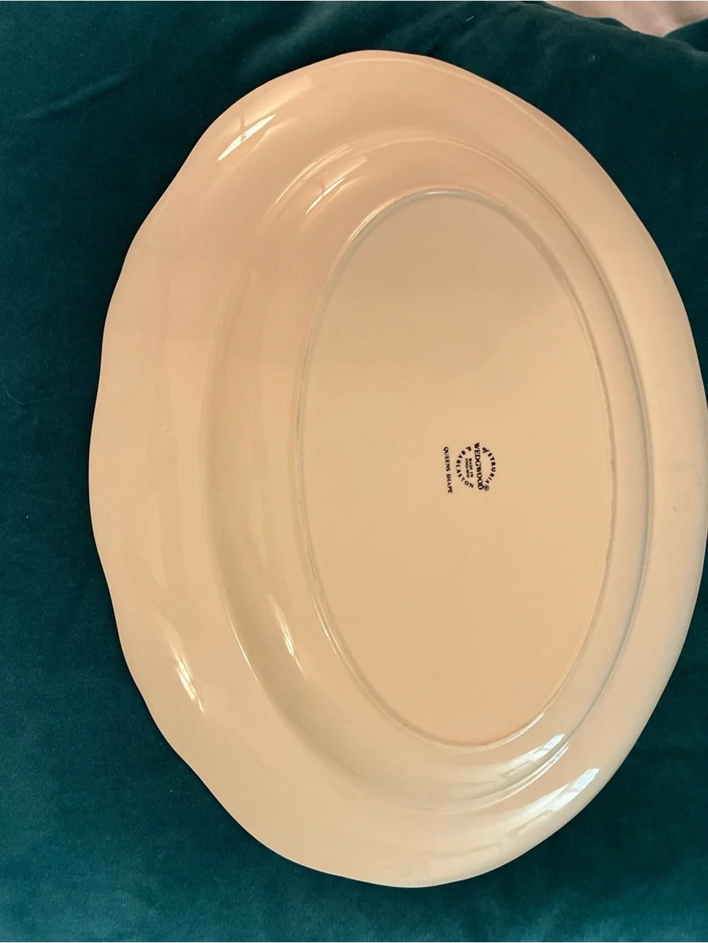 Wedgwood Queens Shape Plain Cream Oval Serving Platter